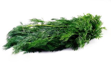 Bunch of dill isolated on white background