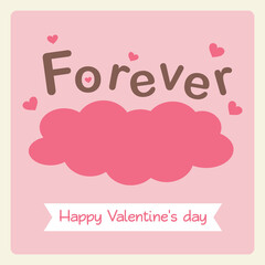 Valentine's day card in pastel style.