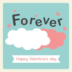 Valentine's day card in pastel style.