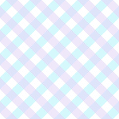 Violet and blue seamless pattern, gingham background.