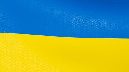 Close up of ukranian flag. 3d illustration