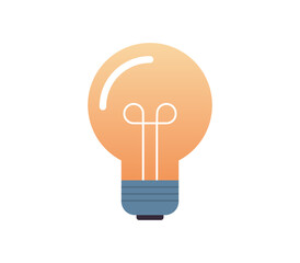 Light bulb and energy, idea symbol flat vector illustration.
