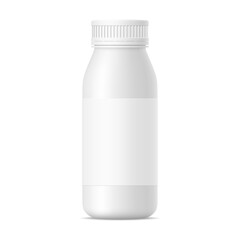 Vector mat white realistic mockup of yogurt bottle