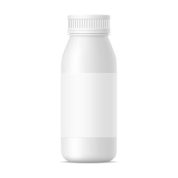 Vector Mat White Realistic Mockup Of Yogurt Bottle