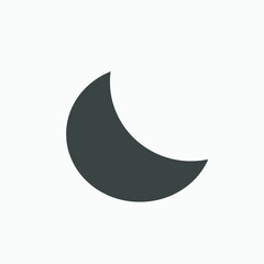 crescent moon icon vector isolated