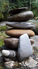 Fototapeta na wymiar balanced stack of stones