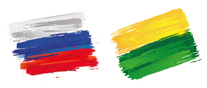 drapeau russe et ukrainien, ukraine et russie