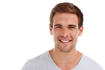 Obraz premium Be yourself, everyone else is taken. Portrait of a happy young man standing in studio- isolated on white.