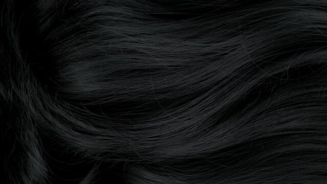Super Slow Motion Shot of Waving Black Hair at 1000 fps.