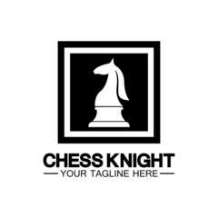 Black Chess Knight Horse silhouette logo design vector template