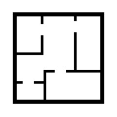 House plan icon, architecture sketch graphic design, home construction project vector illustration