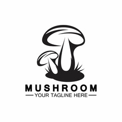 Mushroom Logo Vector Simple & Modern or Agriculture Organic Food Design Template