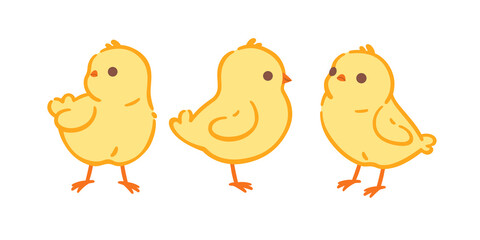 Cute chick. Contour vector illustration.