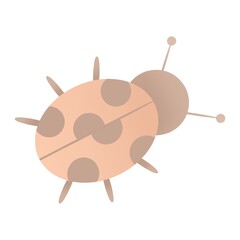 cute childish spring gardening illustration - little pink beetle