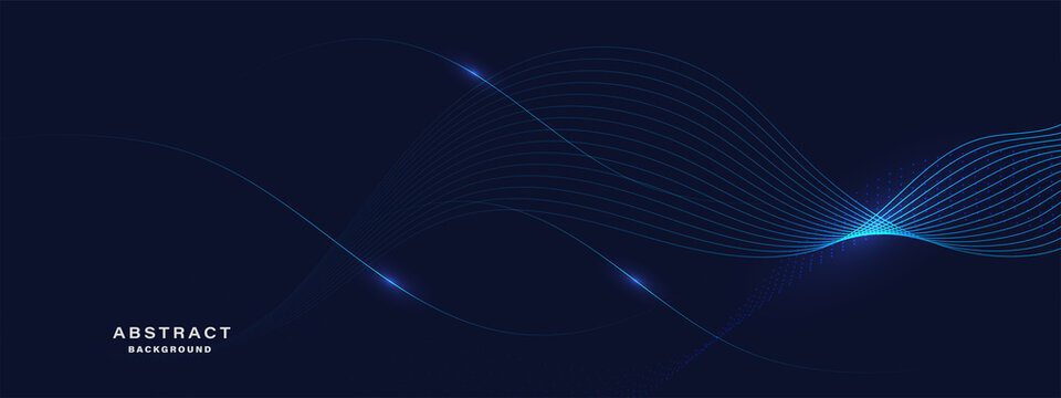 Abstract blue background with flowing lines. Dynamic waves. vector illustration. © kanpisut