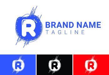 R letter new logo and icon design