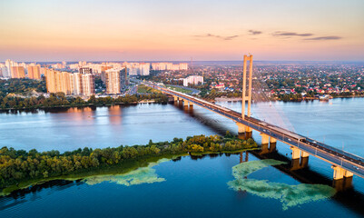 The Southern Bridge across the Dnieper in Kiev, the capital of Ukraine