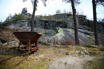 A well preserved mine cart sits behind Flossenburg Castle. A reminder of the days when this area was mined fro quartz.