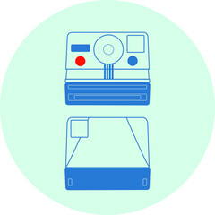 Vintage instant camera isolated icon symbol