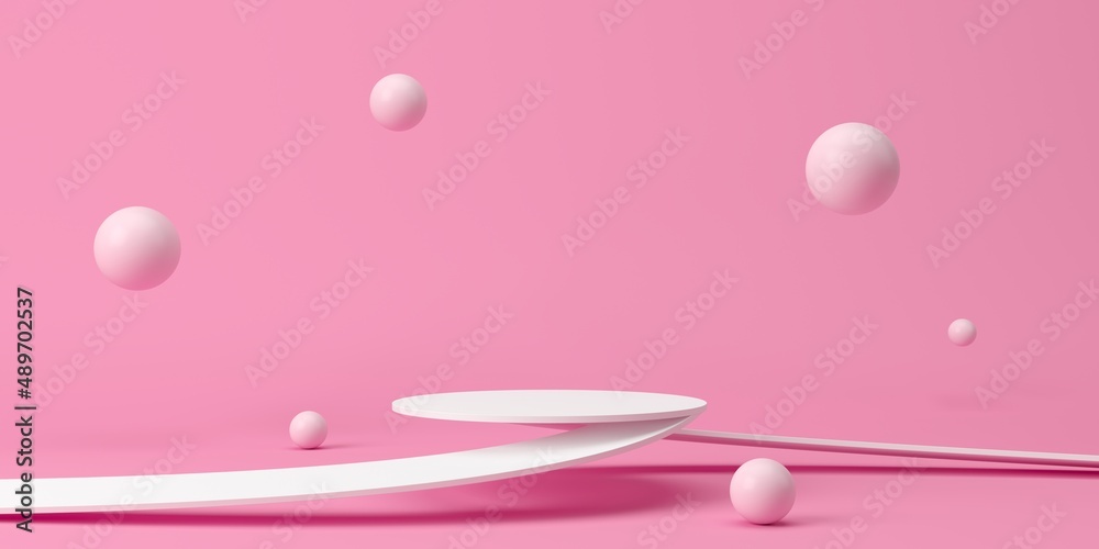 Poster abstract background, mock up scene with podium geometry shape for product display. 3d rendering
