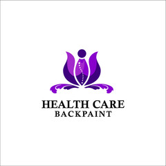 Health care back paint design logo concept vector 