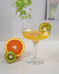 orange juice and fruits