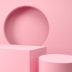 Abstract background, mock up scene with podium geometry shape for product display. 3D rendering