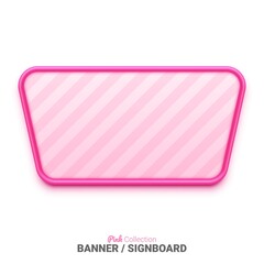 Pink signboard. Empty mockup for text and graphic. Vector illustration