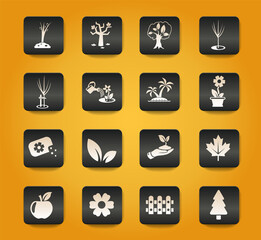 plants tools icon set