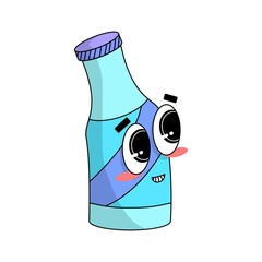 happy cute drink glass bottle mascot.anime face and eyes characters. EPS