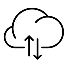 cloud computing icon, upload download data cloud icon