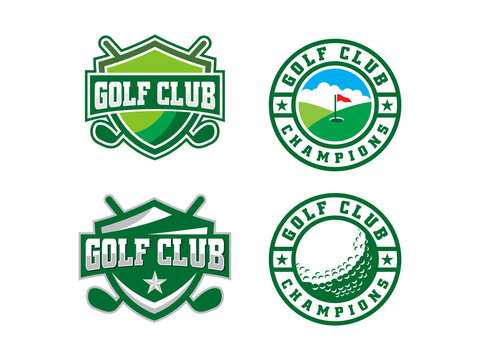 Set of golf Logo design vector illustration