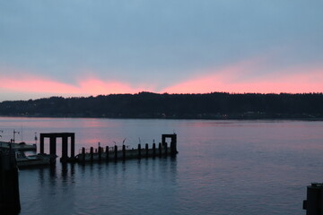 Fototapeta na wymiar Dock at sunset