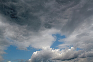 Texture of a gray sky. Storm clouds