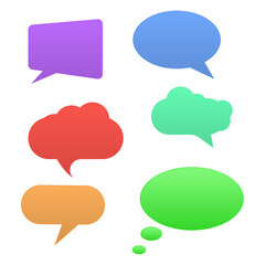 Set of colorful speech bubbles. Vector