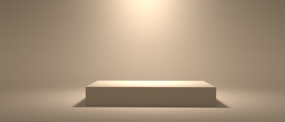 Abstract 3D render of minimal podium rectangular stage