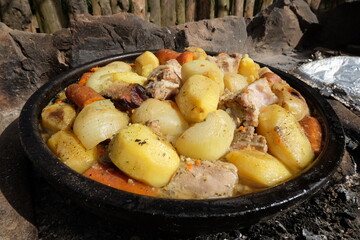 potatoes in a pan
