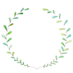 Hand drawn flower wreath. Floral frame. Floral graphic design. Watercolors