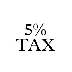 5% tax on white background