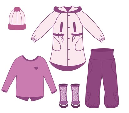 Pink spring children's clothing set for girls.