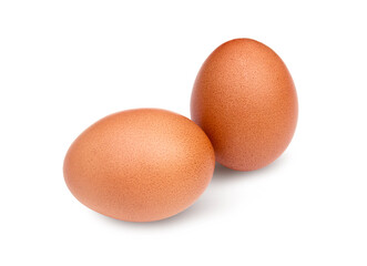 Two eggs isolated on white background with clipping paths for graphic design.
