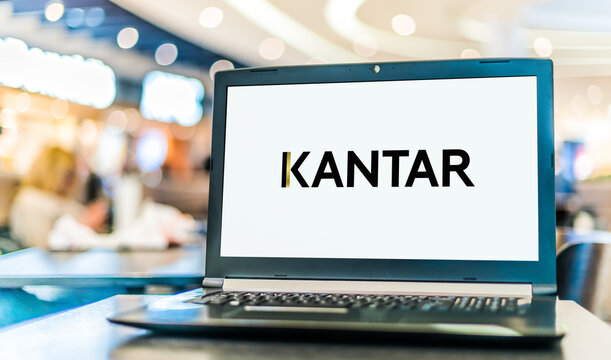 Laptop computer displaying logo of Kantar Group