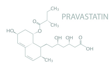Pravastatin molecular skeletal chemical formula.	