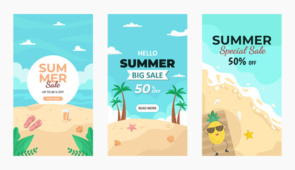 Flat hello summer sale illustration Premium Vector © Nur Ainy