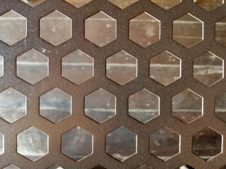 Hexagon sieve, honeycomb sieve plate background.