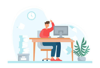 Office worker on table