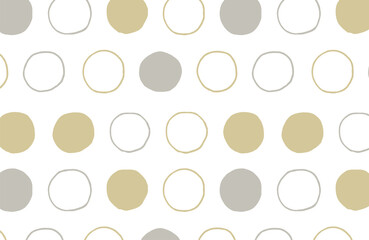 手描きのかわいい大きいドット　シームレスパターン背景装飾イラスト　水玉模様