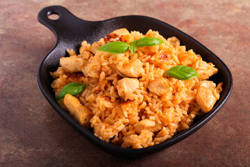 Chicken fillet and rice casserole