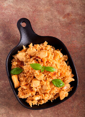 Chicken fillet and rice casserole
