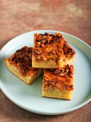 Peanut butter cake slices